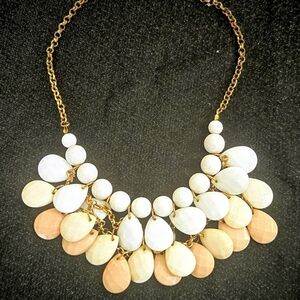 Elegant Gold and Cream Statement Necklace